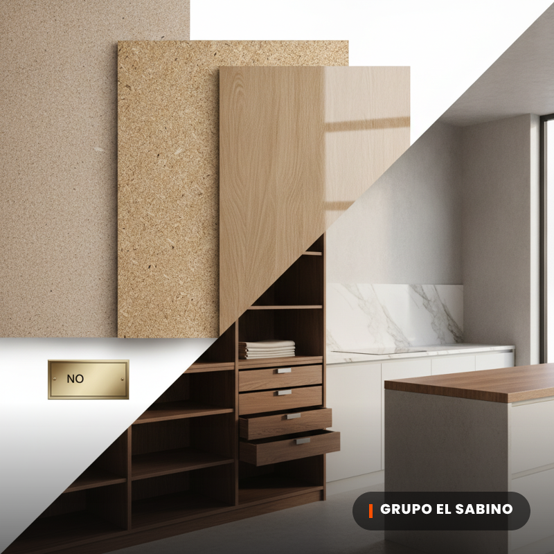MDF, aglomerado y melamina: diferencias que sí importan
